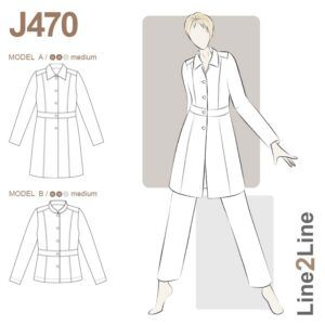 Line2Line-J470-Jakke med husarsnit, taljeskæring og krave