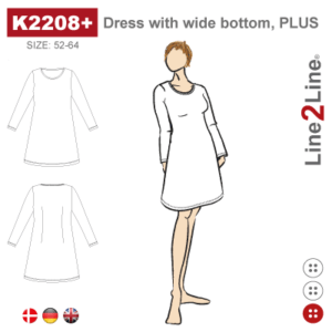 Line2Line-K2208+-Kjole med vidde, PLUS