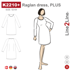 Line2Line-K2210+-Raglan kjole - PLUS