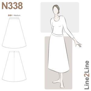 Line2Line-N338-Nederdel med vidde og faconsyet linning