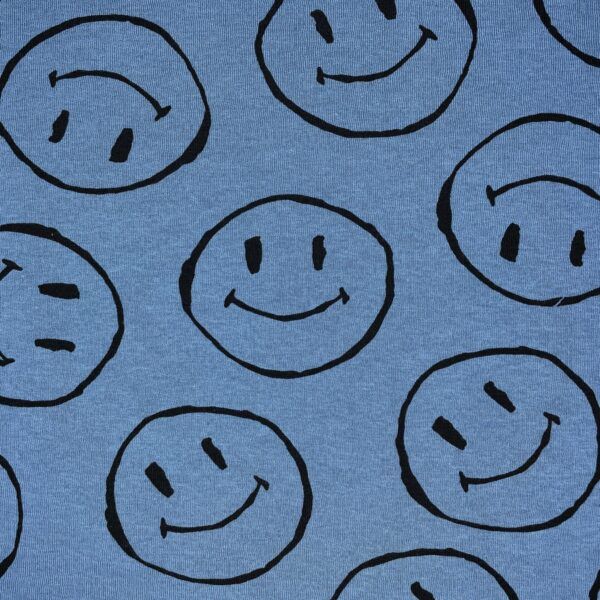 isoli bomuld polyester smiley blå