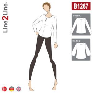 Line2Line-B1267-Bluse med rund hals og slids foran