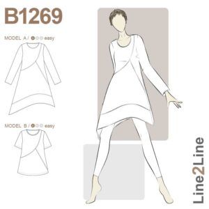 Line2Line-B1269-Asymmetrisk tunika med skrå skæringer