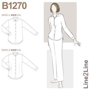 Line2Line-B1270-Klassisk figursyet skjorte med to kraver