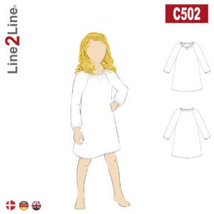 Line2Line-C502-Raglan kjole med elastik - fast