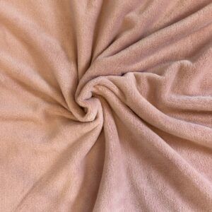 Dobbeltsidet polyester fleece i lys rosa