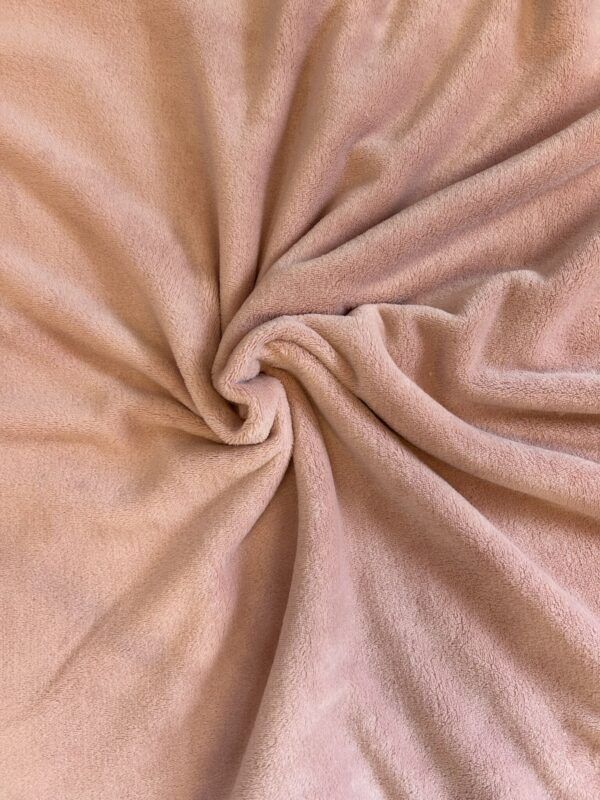 Dobbeltsidet polyester fleece i lys rosa