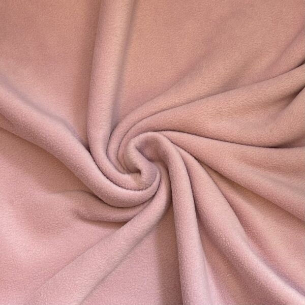 Dobbeltsidet polyester fleece i lys rosa